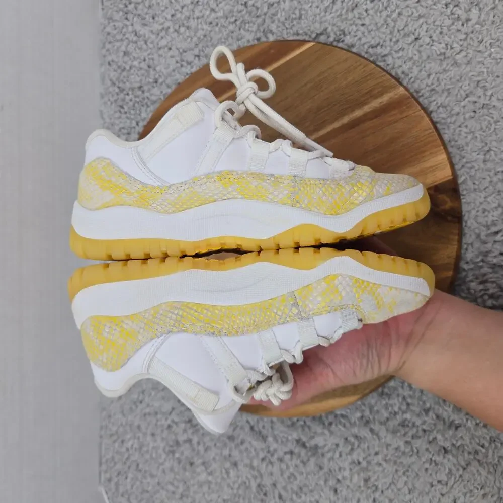 Jordan 11 Retro Low PS PreSchool Kids 1y Yellow Snakeskin Daily Casual Sneaker